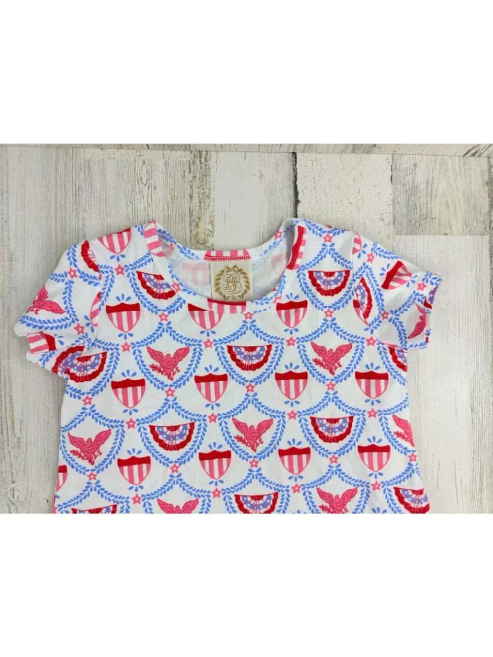The Beaufort Bonnet Company Polly Play Dress American Swag Sz 8 Patriotic